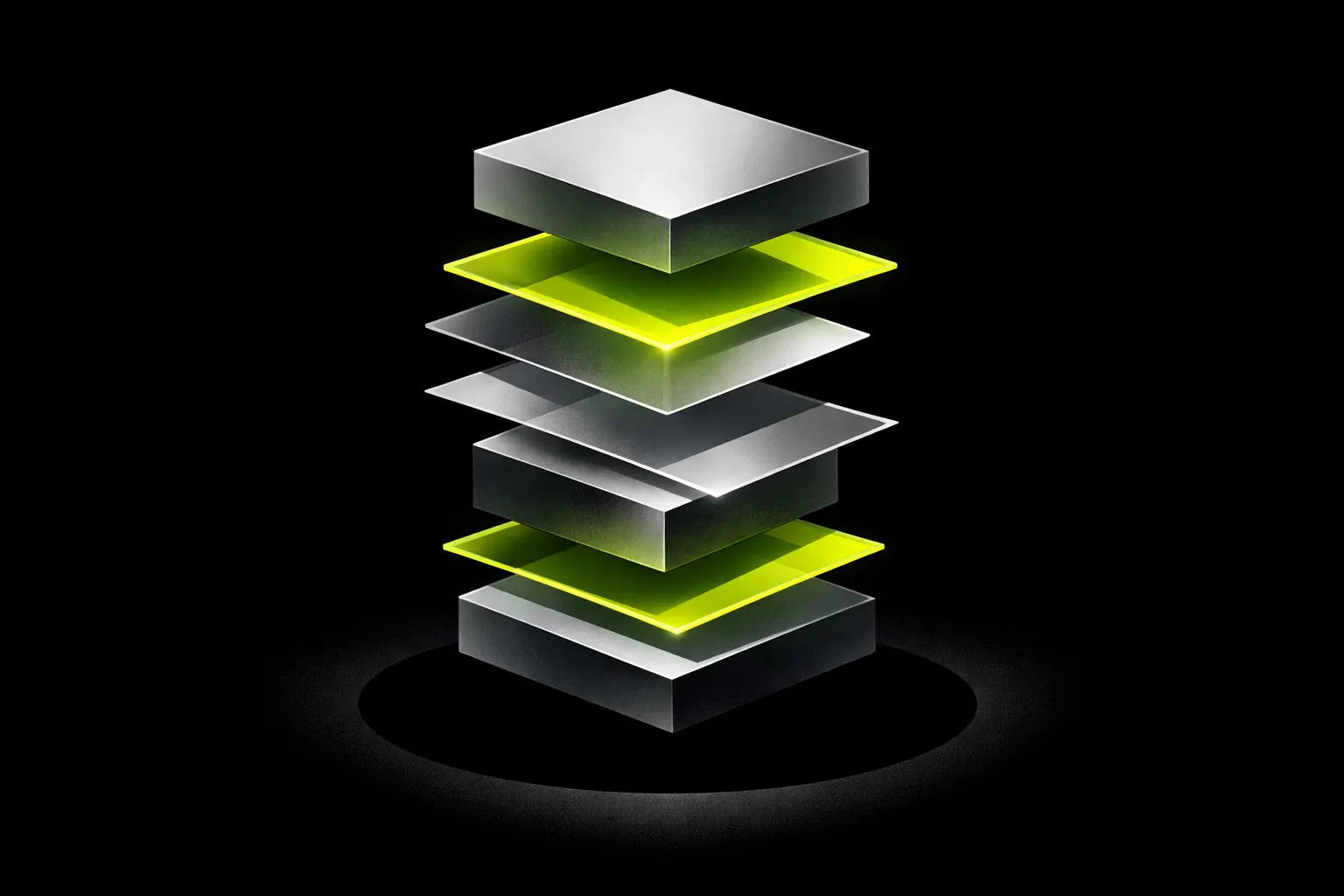 Abstract blocks of different thickness float above a dark background to suggest different levels of market depth.