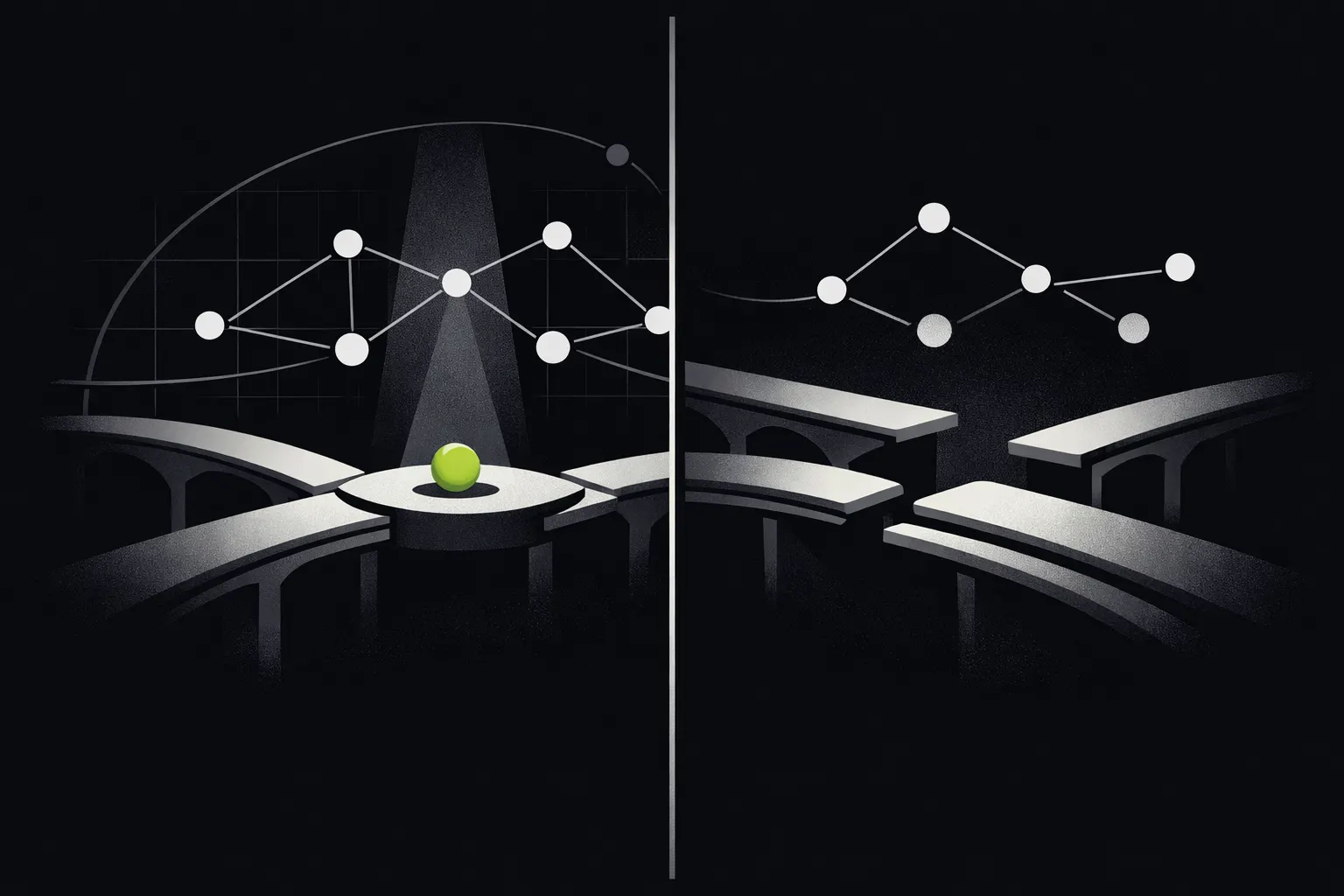 Two parallel network paths contrast a correct connection and a misaligned one.