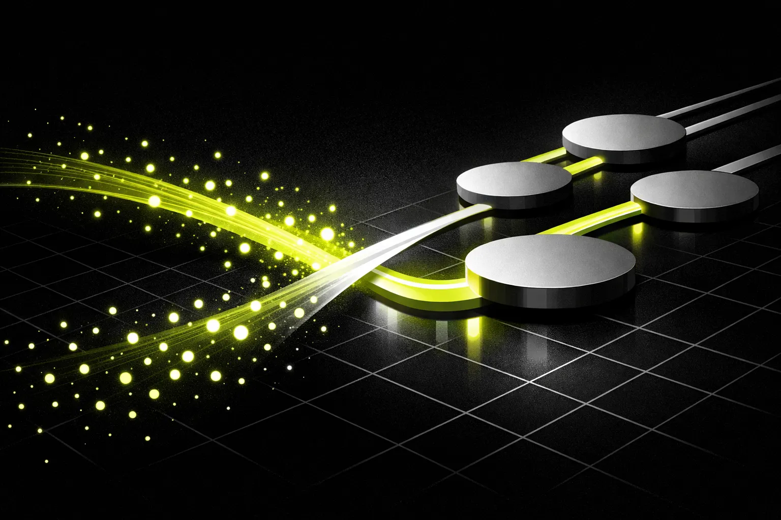 An abstract network scene shows many small new nodes beside a few larger, steadier pools connected by glowing paths.