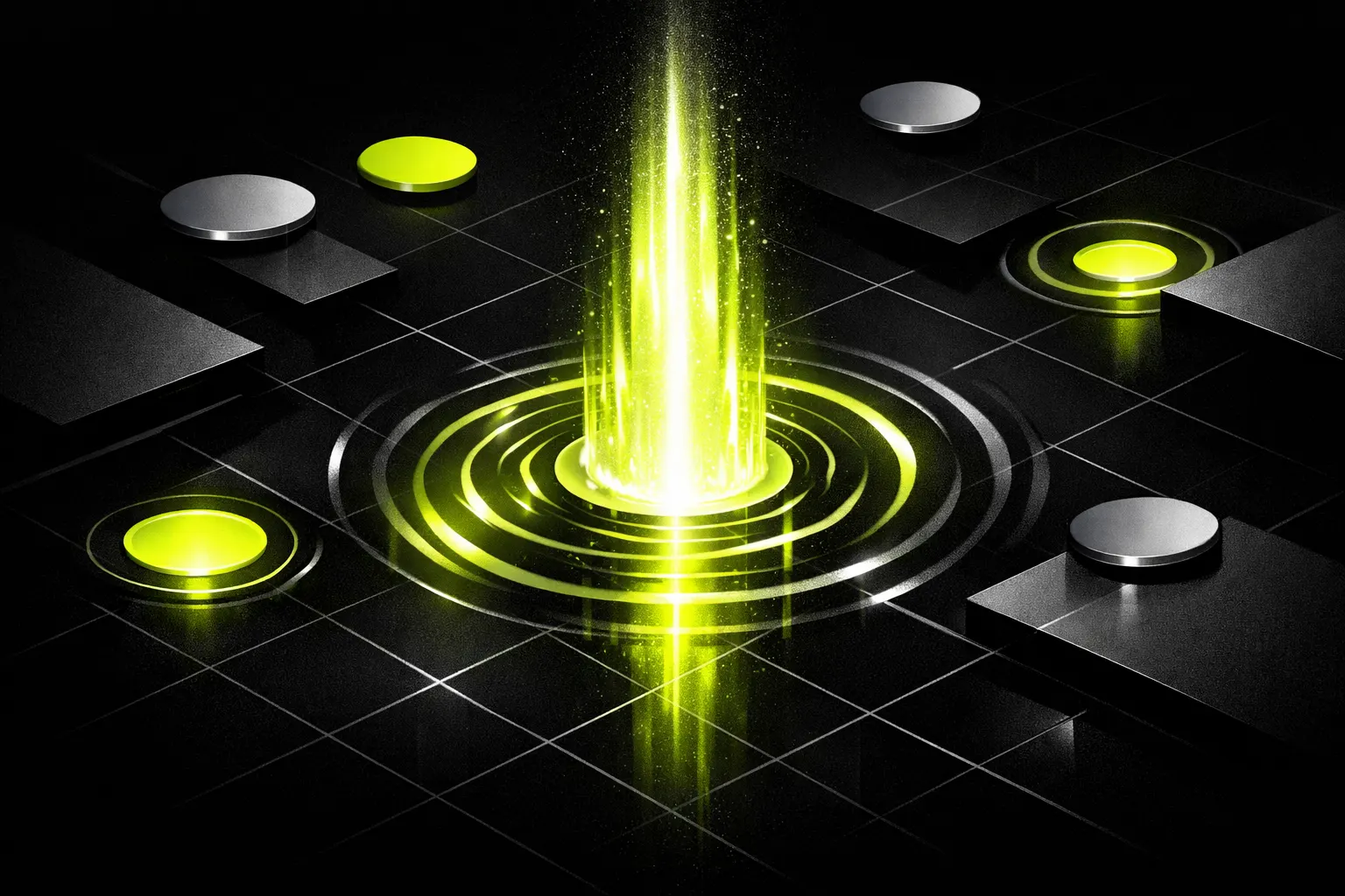 An abstract dark scene shows one bright pool surging above several newly appearing pools.